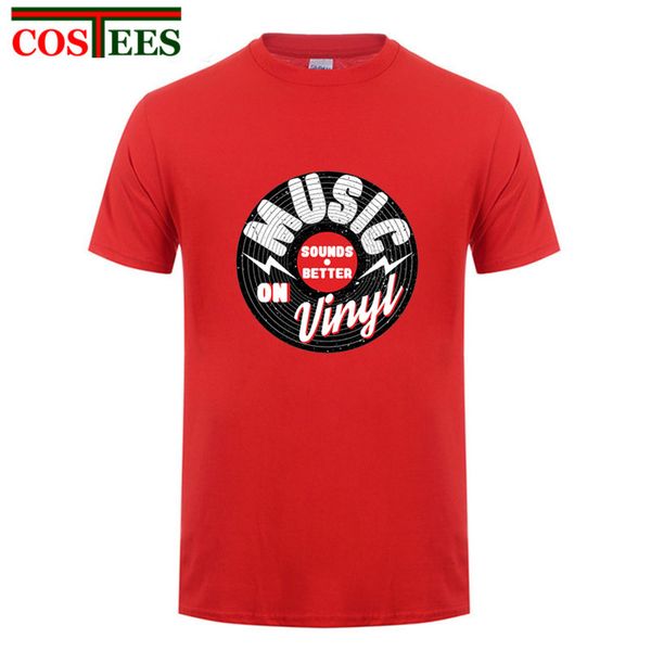 

music sounds better on vinyl t shirt punk style men's t-shirt hip hop streetwear tee shirt homme vintage retro hipster tees