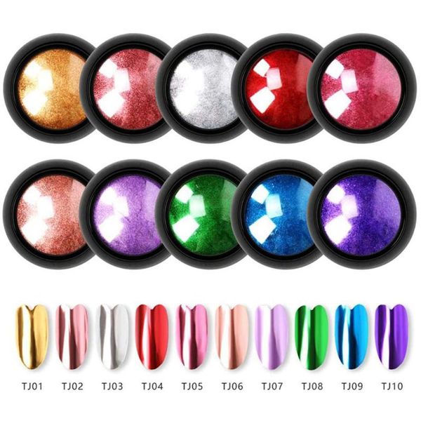 

nail glitter women bright mirror flour solid shiny powder decor sets kits metallic zgood, Silver;gold