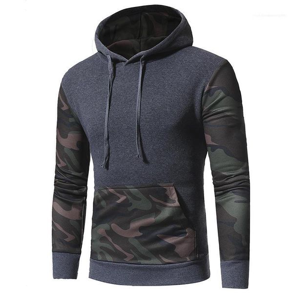 

apparel panelled mens designer sweatshirts camouflage skinny long sleeve mens hoodies pullover street style casual mens, Black