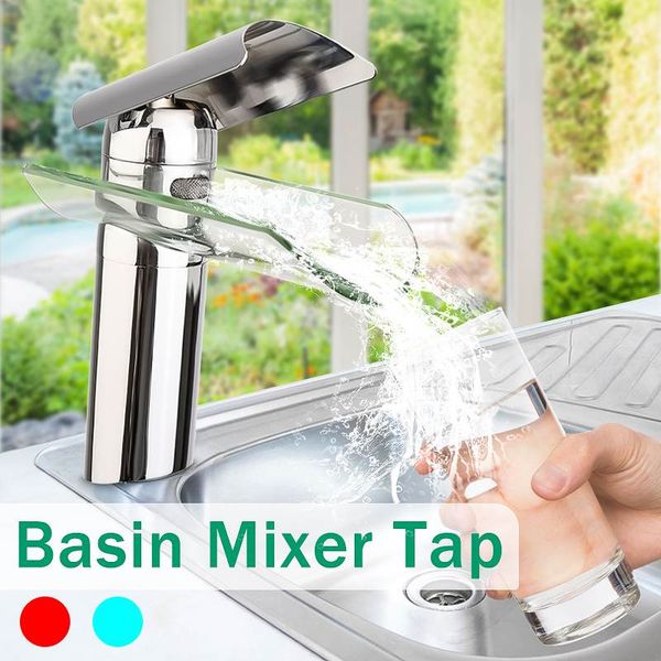 

modern glass waterfall bathroom faucet copper chrome waterfall bathroom faucet basin and cold water mixer tap
