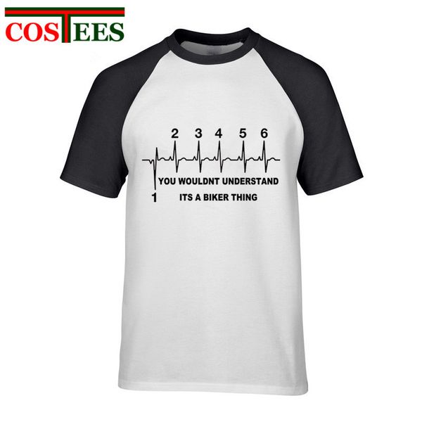 

1n23456 you wouldn't understand biker thing t shirt motocross motorcycle gear shift life line t-shirt motobiker heartbeat tshirt, White;black