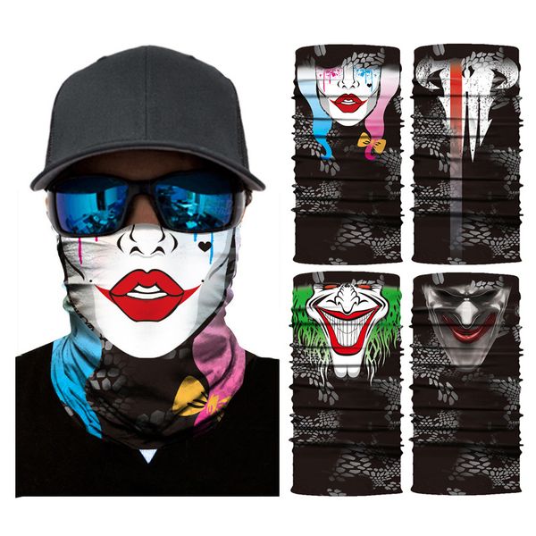 

digital 3d outdoor sport cycling seamless magic turban skull bund chicken suntan weistband foulard mask, Blue;gray