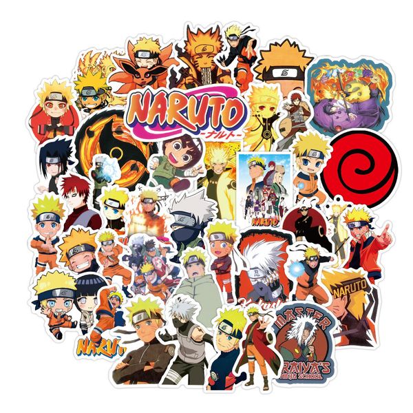 

52pcs/set naruto anime small waterproof stickers for lapnotebook car sticker