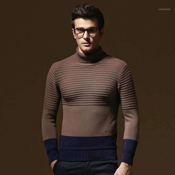 

long sleeve fashion clothing homme slim fit warm sweater mens turtle neck sweater contrast color, White;black