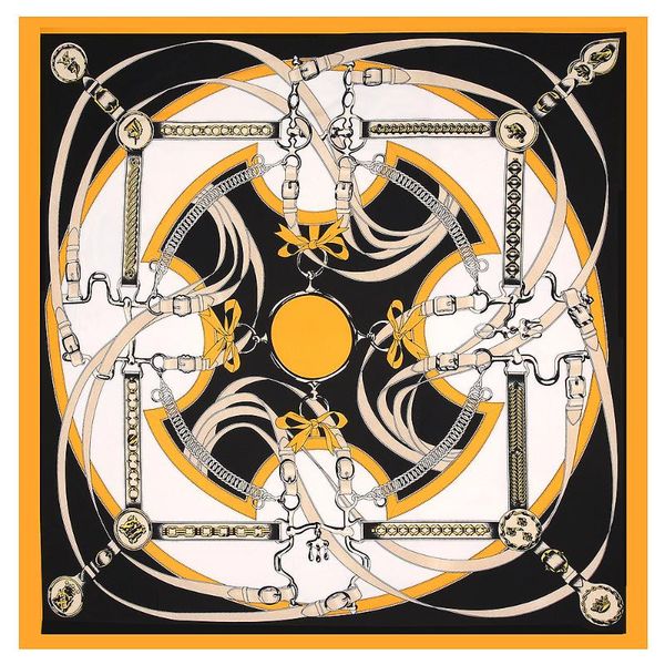 

2020 belt chain scarf big square scarf 100% twill silk woman bandanna kerchief shawl scarves for lady, Blue;gray