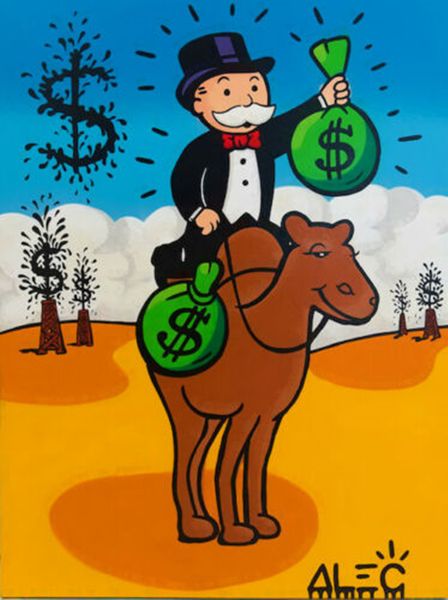 

alec monopoly desert camel graffiti art wall decor handpainted &hd print oil painting on canvas wall art canvas pictures 200819