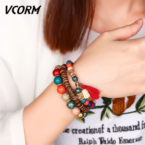 

charm bracelets vcorm beaded women men for fashion vintage geometric elephant natural stone lady bracelet jewelry, Golden;silver