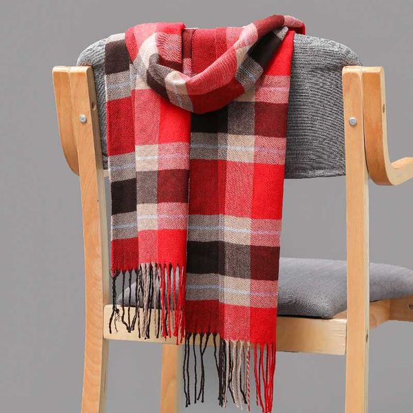 

fashion winter couple scarf women warm plaid scarf men business negotiation popular cashmere scarves tippet long shawl, Blue;gray