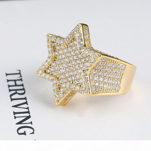 

18k gold white gold plated mens franklin mint green iced out cz cubic zirconia hexagonal star finger ring band luxury hiphop rapper jewelry, Silver