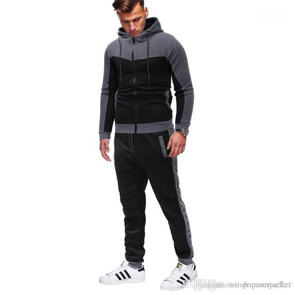 

mens вскользь капюшон спортивной mens отдых одежда мужчина мода шея экипажа 2pcs толстовка костюмов классическая монохромный, White