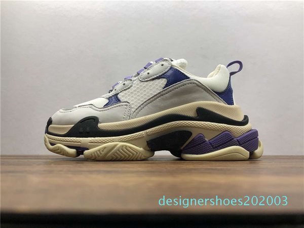 

new orange triple s low-make old sneaker trendy footwear mens womens lace up shoes sports casual shoe s03, Black