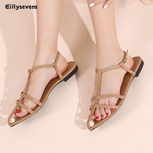 

2020 summer womens flat sandals ladies casual open toe sandals buckles strap beach shoes casual slippers sandalia feminina #3, Black