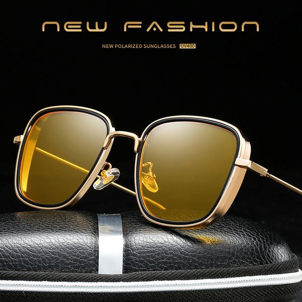 

sunglasses iboode men vintage metal polarized classic brand sun glasses coating lens steampunk driver eyewear for men/women, White;black