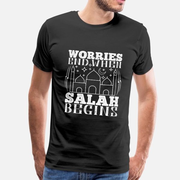 

islam worries end when salah begins t shirt men design tee shirt s-xxxl formal famous new style spring autumn pictures shirt