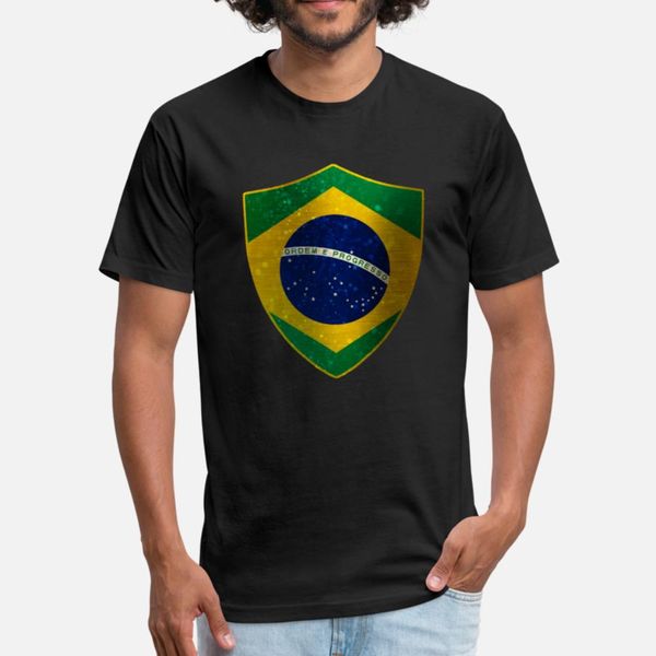 

brazil flag shield t shirt men character short sleeve round collar trend interesting building summer style letter shirt
