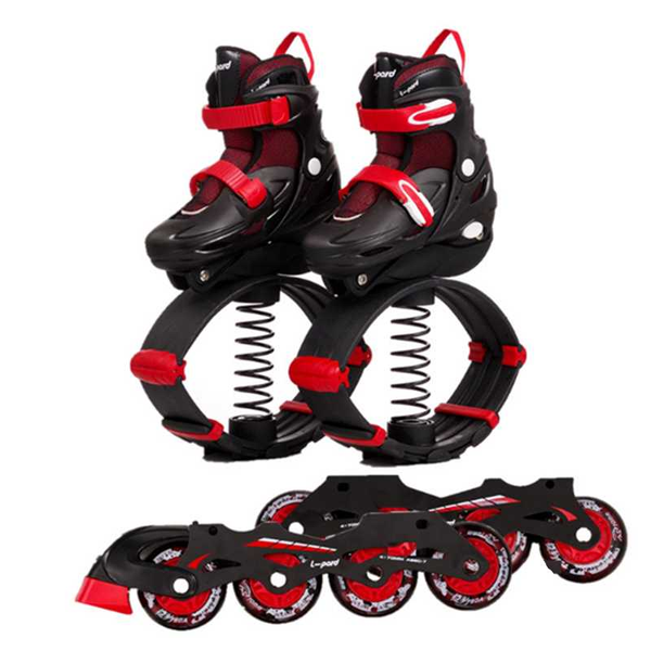 

kangaroo jumping shoes 2 in 1 roller skates + bounce shoes for kids teenager inline skates jump sports skate