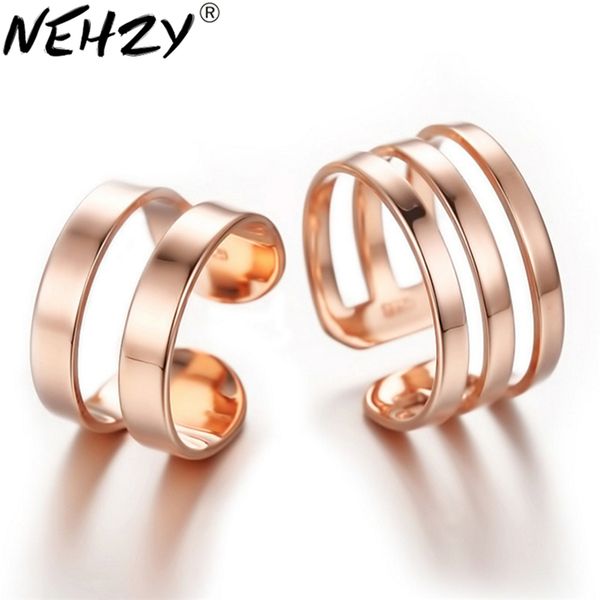 

nehzy 925 sterling silver new woman jewelry opening couple rings hollow retro fashion arrival rings, Golden;silver