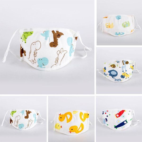 

2020 little dinosaur duck luxury printing party children boy girls cartoon designer face masks kids anti-dust washable cotton reusable masks