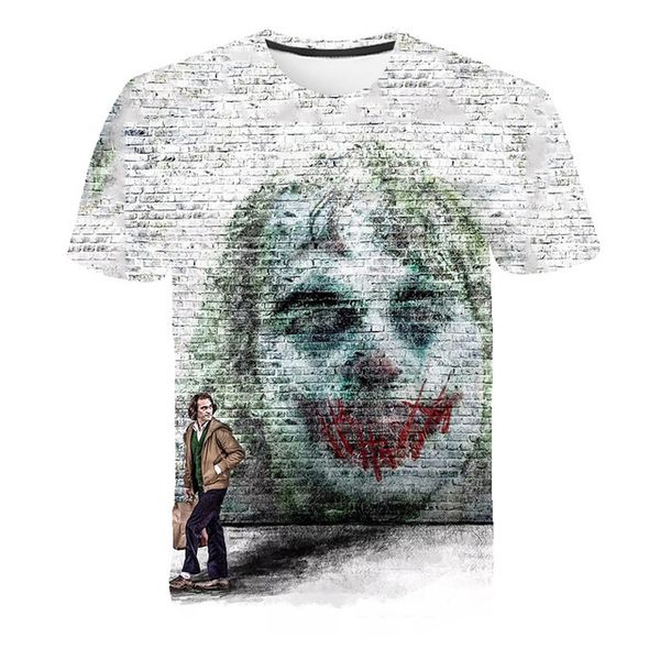

sale clown joker face male 3d clown 3d print shirts hippie humor horror men clothing