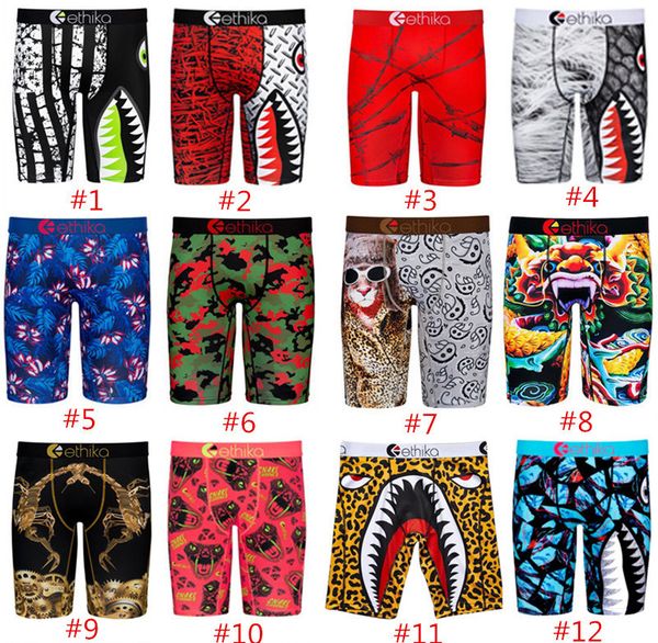 

16style mens shorts trendy swimwear quick dry breathable boxers men underwear trendy shark print short pants sports beach swimsuit shorts dh, Black