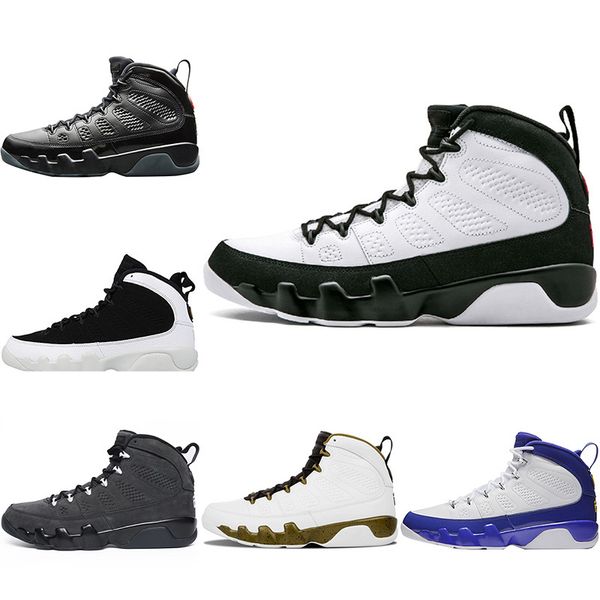 

new mens 9 9s bred basketball shoes la anthracite space jam men sports trainers the spirit tour yellow sneakers size 41-47, Black