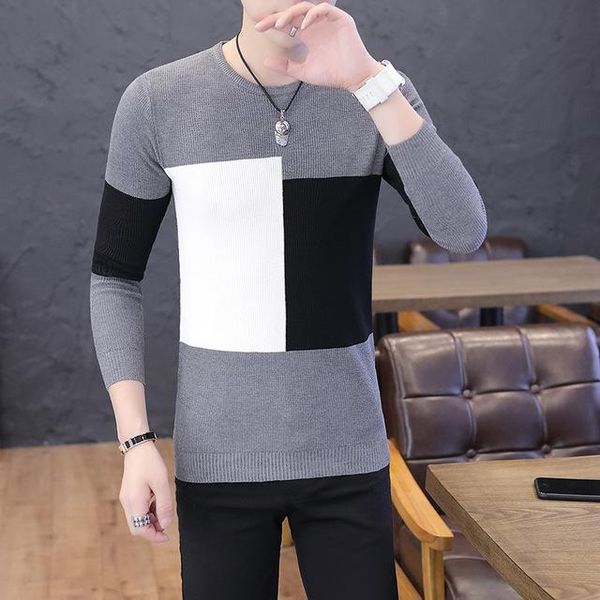 

2020 winter new arrivals thick warm sweaters o-neck wool sweater men brand clothing knitted cashmere pullover men -3xl, White;black