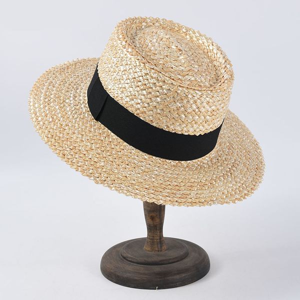 

fibonacci 2020 new summer wheat straw hats elegant hepburn style concave women leisure holiday beach sun hat, Blue;gray