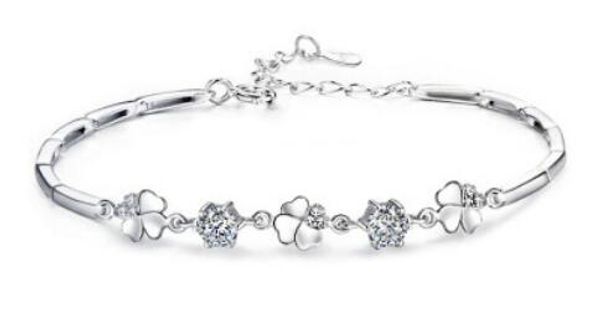 

s925 sterling silver crystal bracelet jewelry simple bracelet for women /girls new fashion of shipping, Golden;silver
