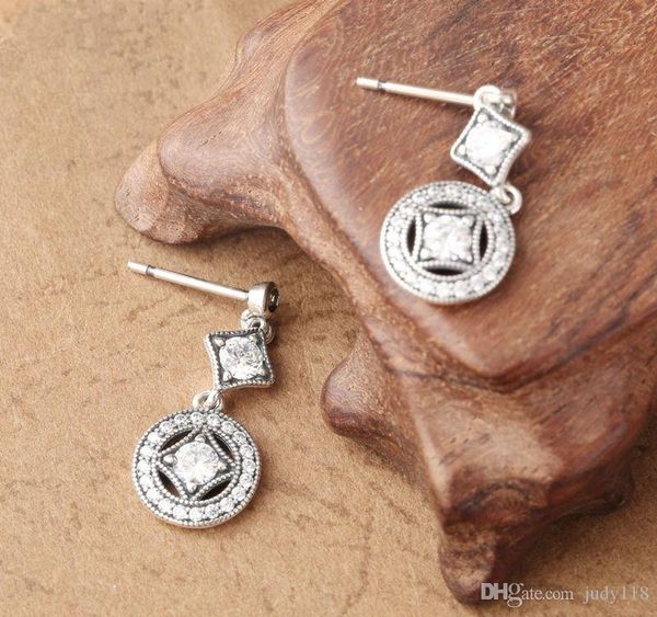 

memnon jewelry vintage cz diamond drop stud earrings 2016 new 925 sterling silver long earrings for women wedding fashion jewelry002, Golden;silver