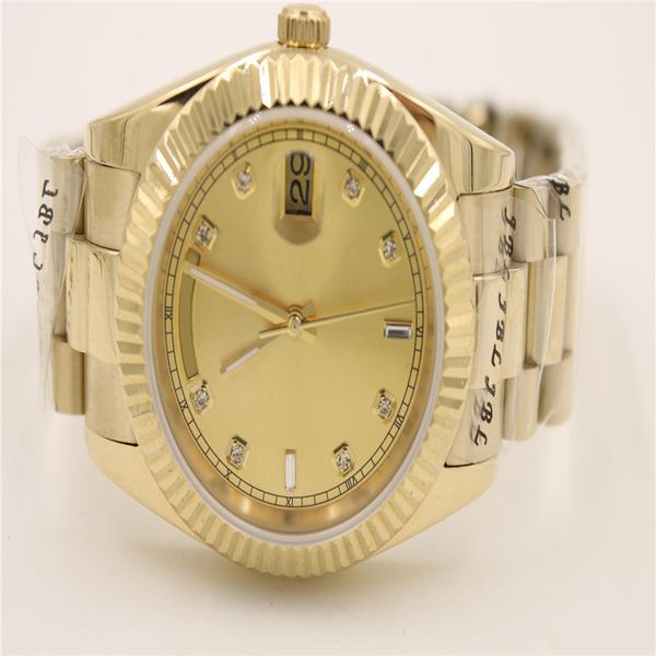 

2020 watch day-date champagne dial 18k yellow gold president daydate automatic watches men sapphire glass men dress wristwatch003, Slivery;brown