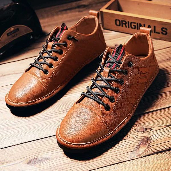 

spring autumn leather man sneakers black fashion shoes for mens comfortable men flats sneakers anti slip casual shoes