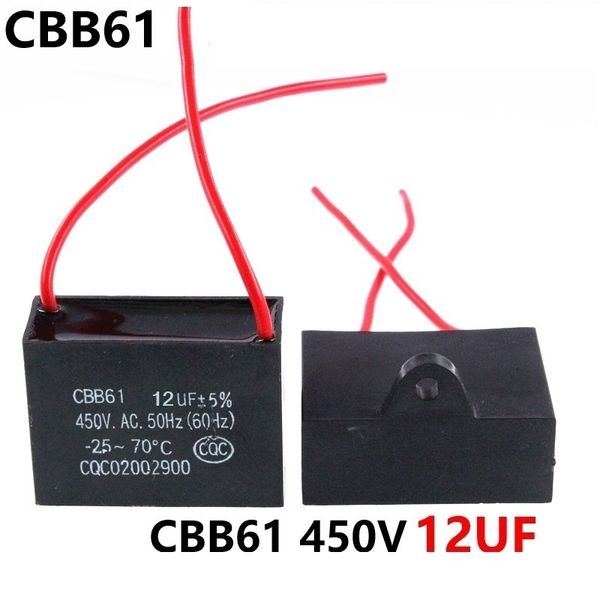 

cbb61 450vac 12uf fan starting capacitor lead length 10cm with line