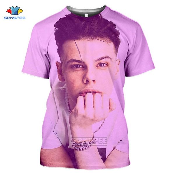 

new arrival yungblud men 3d summer polyester oversized homme 3d print shirts harajuku comics funny men clothing