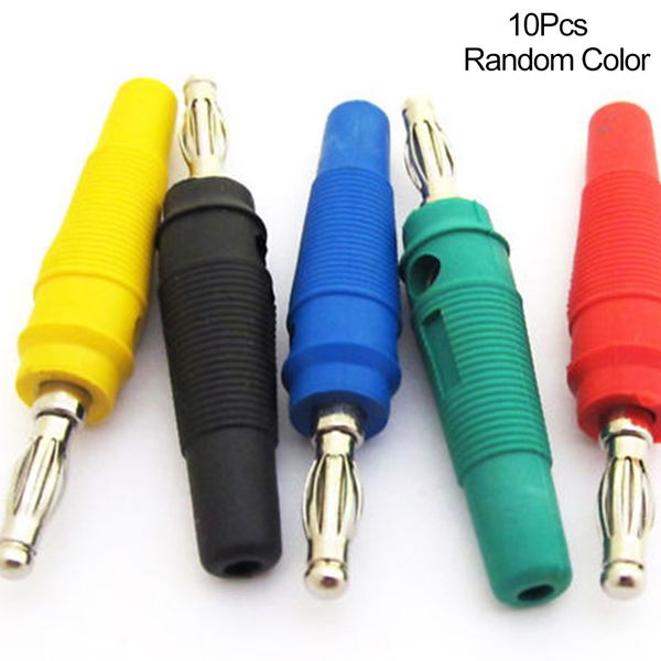 

5 paar/10 stks rood en zwart 4mm solderless side stapelbare banaanstekker connector koper