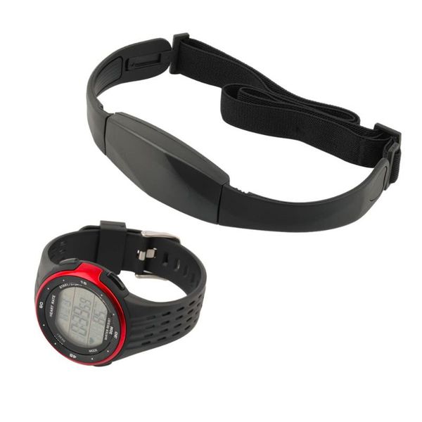 

outdoor sports watches wireless chest strap heart rate watch heart rate monitor watch + chest belt digital watches, Slivery;brown