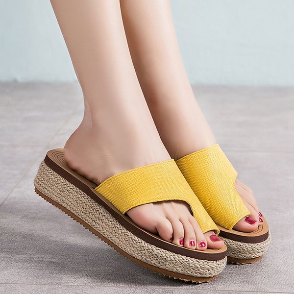 

women summer outdoor slippers rope open toe wedges slippers beach walk shoes sandals casual ladies fashion, Black