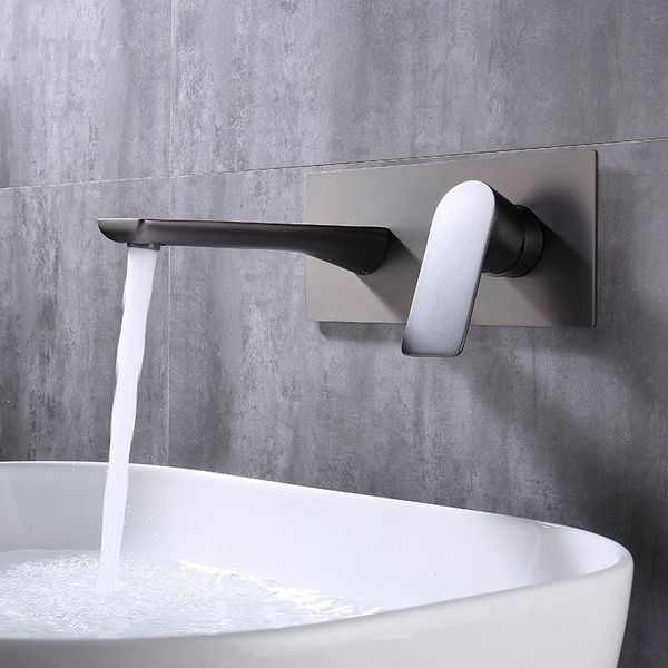 

gun gray wall mounted and cold baisn faucet bathtub tap bathroom faucet