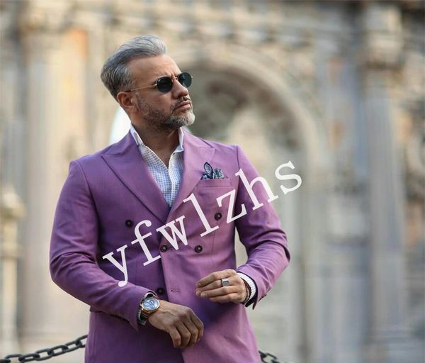 

красивый двубортный groomsmen пик нагрудные свадебные groom tuxedos мужские костюмы венчания / prom / ужин best man blazer (куртка + tie + б, Black;gray