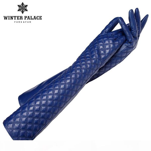 

fashion long leather gloves ,genuine leather,length 45-46cm,cotton,adult,true black fur gloves,spandex, leather gloves, Blue;gray