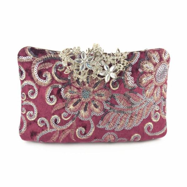 

new-sequins evening clutch bling flowers banquet wallets embroidery shoulder bags drop shipping mn1588