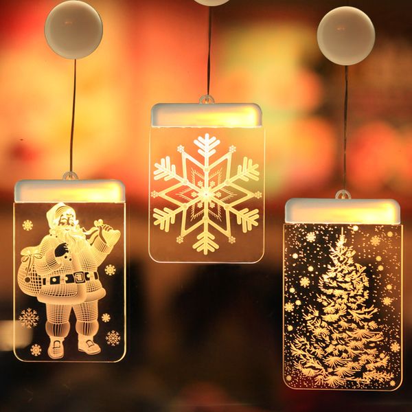 

2020 merry christmas decorations for home 3d acrylic christmas string lights santa bell elk 2021 new year gifts navidad