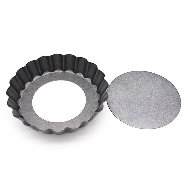 

small round cake with loose bases tray non-stick baking tart fluted