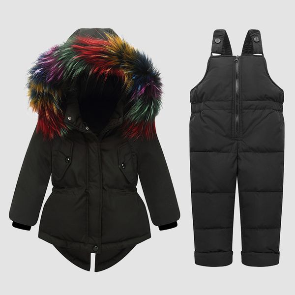 

2020 winter jacket kids overalls for girls boys snowsuit baby coat down jackets toddler new year clothing set, White