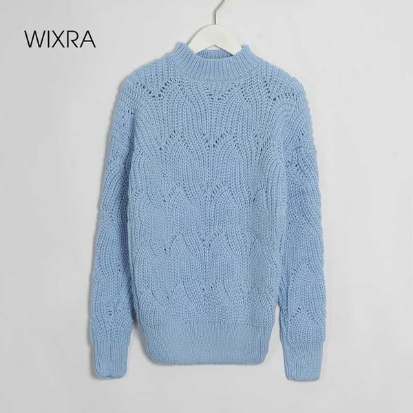 

wixra womens sweater pullovers thick casual turtleneck solid autumn winter female knitted hollow out long sleeve jumpers, White;black