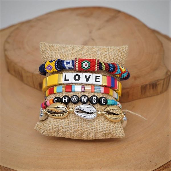 

go2boho enamel tile bracelet love letter pulseras mujer 2020 miyuki tila bead bracelets bohemian rainbow jewelry handmade summer, Red;blue
