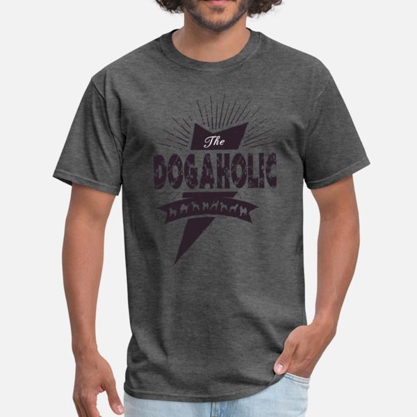 

the dogaholic t shirt men designing cotton size s-3xl outfit famous comical summer leisure shirt