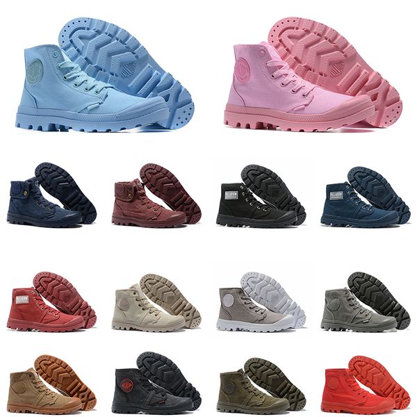 

2020 милявская pallabrouse мужчины женщины boots половина mens boots холст кроссовки повседневный обуви человек anti-slip обувь размер 36-45, Black