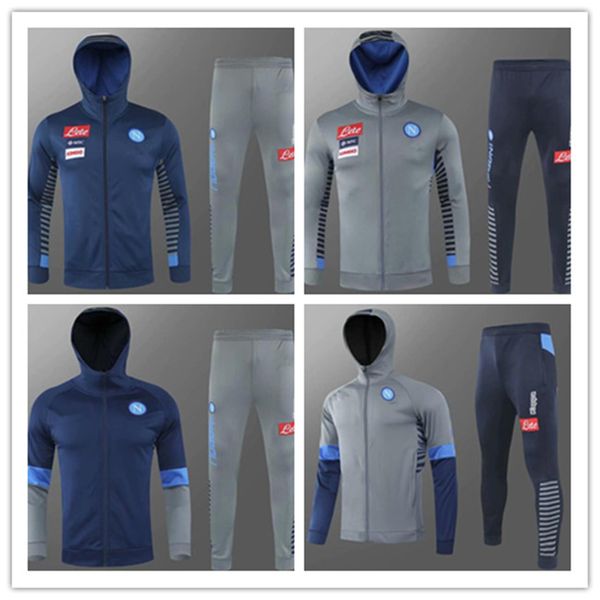 

2020/2021 napoli tracksuit hamsik insigne callejon zielinski 2020/21 ssc naples long zipper jacket set 2019 soccer veste suit, Black