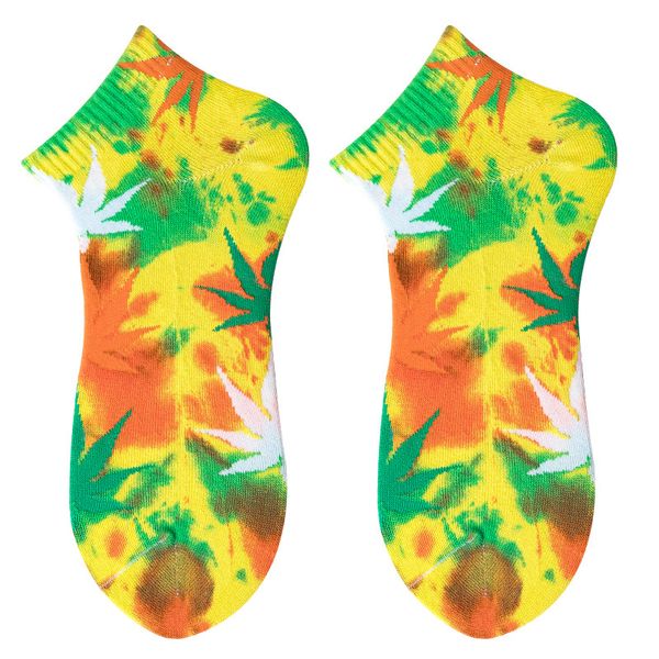 

tie-dye мужские носки рождество plantlife носки хлопка скейтборд мода hiphop кленовый лист пара спортивные короткие sockstie-краситель мужчи, Black
