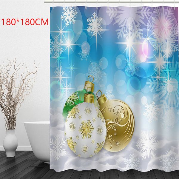 

drape hanging waterproof christmas easy clean shower curtain snowman pattern